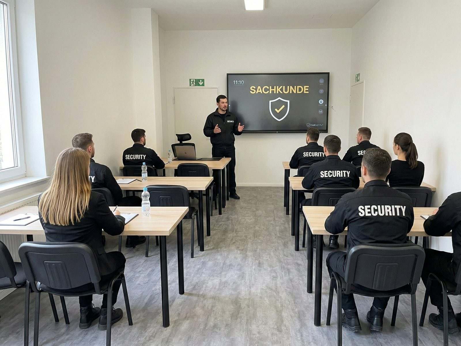 Dozent unterrichtet den 34a-Vorbereitungskurs vor dem Smartboard im fairInstitut Berlin (Symbolbild)